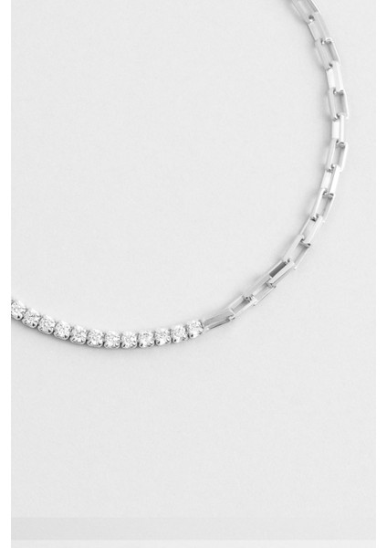 Zarafet 18 Ayar Beyaz Altın Kaplama 19 cm Gümüş Bileklik fiyatları