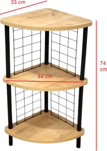 Yüksek 2 Raflı Köşe ve Yan Sehpa – Çok Amaçlı Fiskos Sehpa