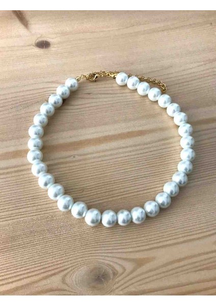 Kadın Cam Inci Choker Tasma Kolye