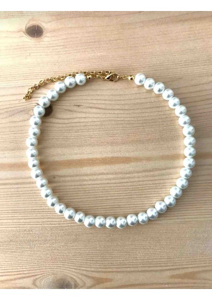 Kadın Trend Cam Inci Choker Tasma Kolye