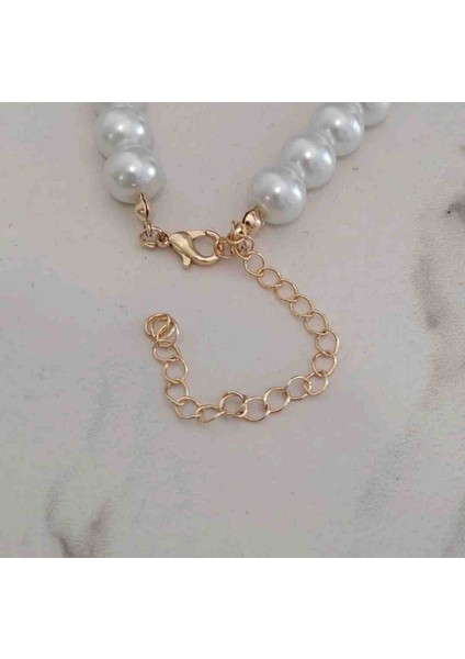 Kadın Trend Cam Inci Choker Tasma Kolye