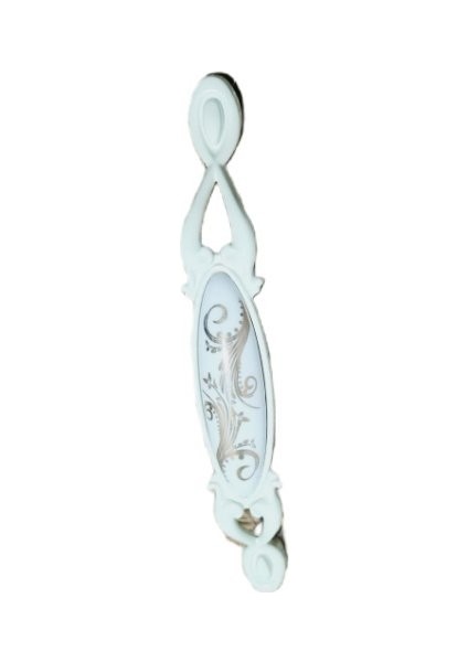 Miray 128 mm Metal Krem Kasa Beyaz Desenli / 5 Adet