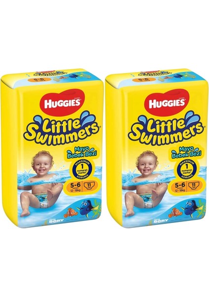 Little Swımmers Mayo Bebek Bezi Beden:5-6 (12-18kg) 22 Adet (2 Paket*11)