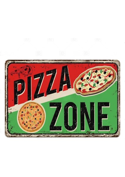 Koleksiyon Pizza Zone Metal Plaka Levha 20X30CM