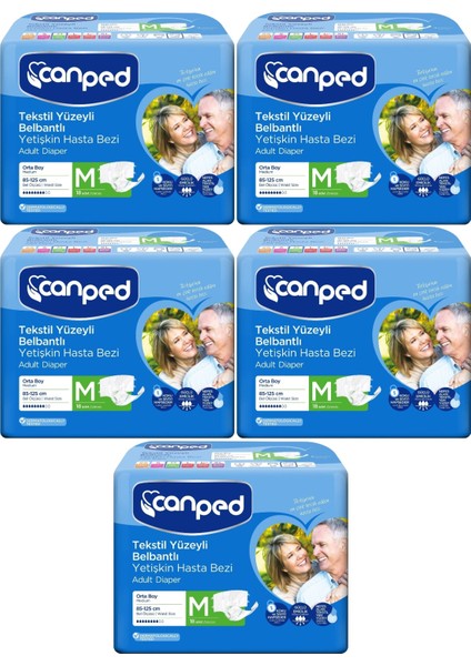 Hasta Bezi Yetişkin Bel Bantlı Tekstil Yüzey M-Orta Boy 90 (5pk*18)