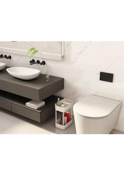 Lizbon Çok Amaçlı 2 Katlı Banyo Organizer Düzenleyici Dolap Içi Tezgah Altı Tekerleksiz Organizer