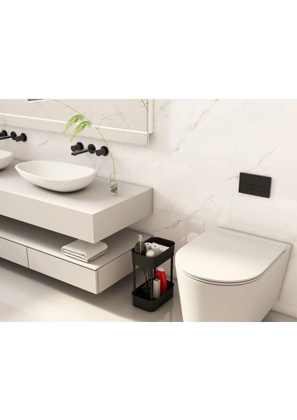 Lizbon Çok Amaçlı 2 Katlı Banyo Organizer Düzenleyici Dolap Içi Tezgah Altı Tekerleksiz Organizer