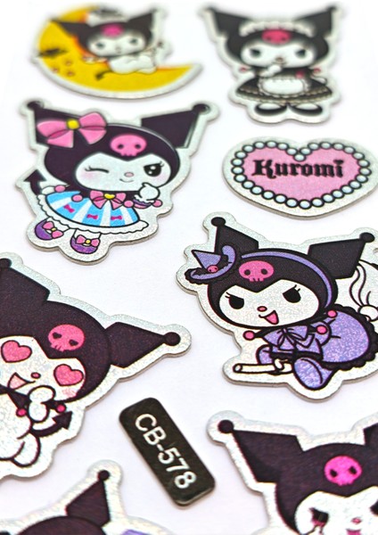 Kuromi Sticker Simli Parıltılı Çıkartma Etiket