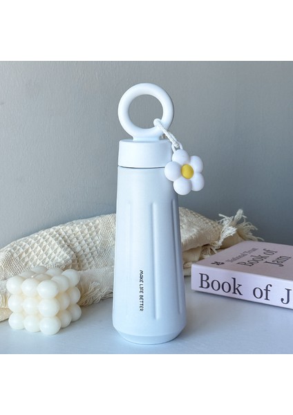 Basit Kızlar Paslanmaz Çelik Yalıtımlı Bardak Çiçek Kolu Kalınlaşmış Vakum Açık Taşınabilir Seyahat Su Bardağı (Yurt Dışından)