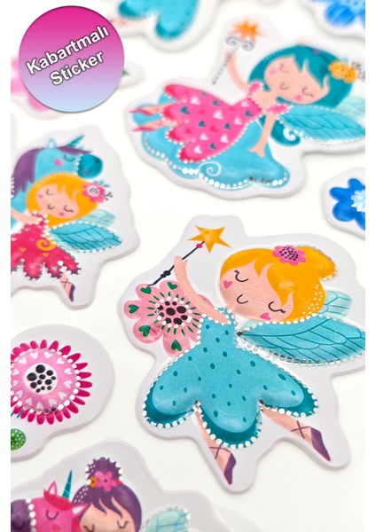 Fairy Renkli Kız Çocuk Sticker Etiket Çıkartma Yapıştırma