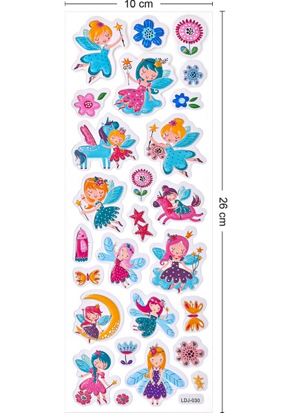 Fairy Renkli Kız Çocuk Sticker Etiket Çıkartma Yapıştırma