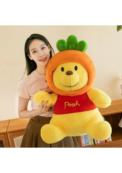 Winnie The Pooh Peluş Oyuncak Bebek Sevimli Bebek Ananas Pooh Doll Tereyağı Ayı 53CM (Yurt Dışından)
