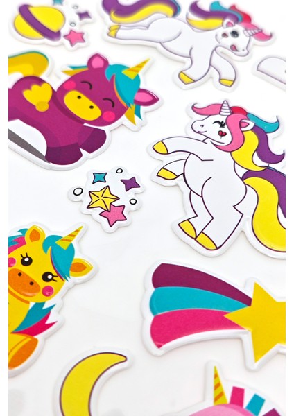 Unicorn Sticker Kabartmalı Çıkartma Etiket Sticker