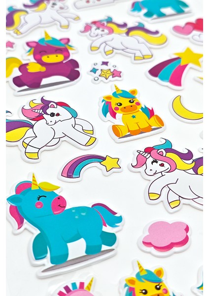 Unicorn Sticker Kabartmalı Çıkartma Etiket Sticker