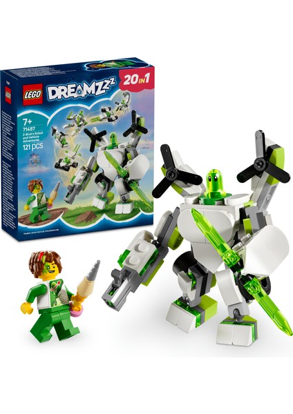 ® DREAMZzz™ Z-Blob'un Robot ve Araç Maceraları 71487 - 7 Yaş & Üzeri Çocuklar için Yaratıcı Oyuncak Yapım Seti (121 Parça)