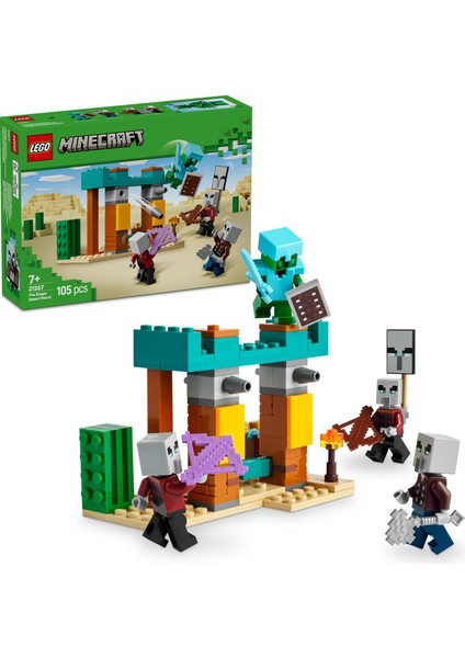 ® Minecraft® Serseri Köylü Çöl Devriyesi 21267 - 7 Yaş & Üzeri Video Oyunu Seven Çocuklar için Oyuncak Yapım Seti (105 Parça)