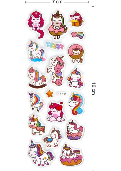 Çocuklar Için Unicorn Figürlü Çıkartmalar Unicorn Sticker