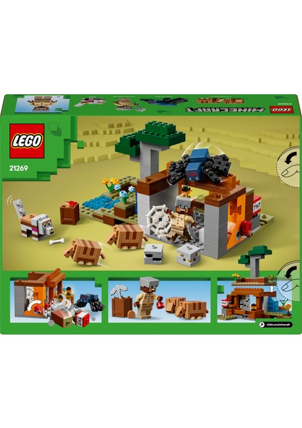 ® Minecraft® Armadillo Maden Keşfi 21269 - 8 Yaş & Üzeri Video Oyunu Seven Çocuklar için Yaratıcı Oyuncak Yapım Seti (247 Pr)