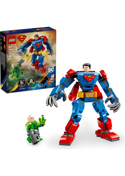 ® DC Batman™ Superman™ Robotu, Lex Luthor™’a Karşı 76302 - 6 Yaş & Üzeri Çocuklar için Oyuncak Yapım Seti (120 Parça)