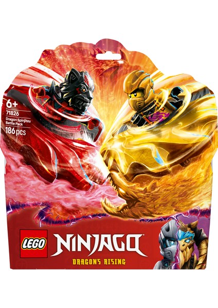 ® NINJAGO® Ejderha Spinjitzu Savaş Paketi 71826 - 6 Yaş & Üzeri Çocuklar için Yaratıcı Oyuncak Yapım Seti (186 Parça)