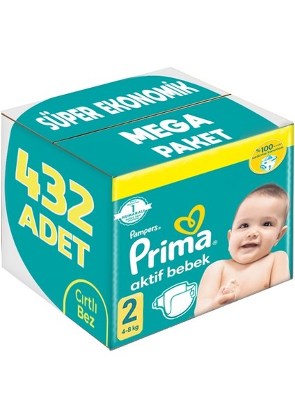 Bebek Bezi Beden:2 (4-8kg) Mini 432 Adet Süper Ekonomik Mega Pk