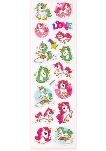 Unicorn Sticker Kabartmalı Çıkartma Etiket Sticker