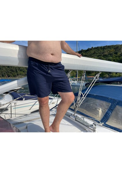 Erkek Büyük Beden Lacivert Düz Renk Standart Boy Mayo Deniz Şortu fiyatları
