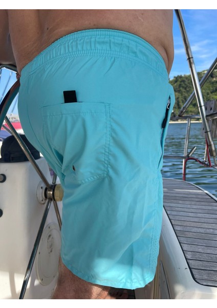 Erkek Büyük Beden Mint Düz Renk Standart Boy Mayo Deniz Şortu fırsatları