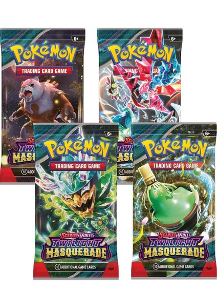 Pokemon Twilight Masquerade Oyun Kartı 4 Paket modelleri