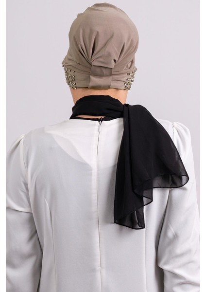 Vizon Pratik Hazır Geçmeli Tesettür Bone Sandy Kumaş Taşlı 1456_10 modelleri