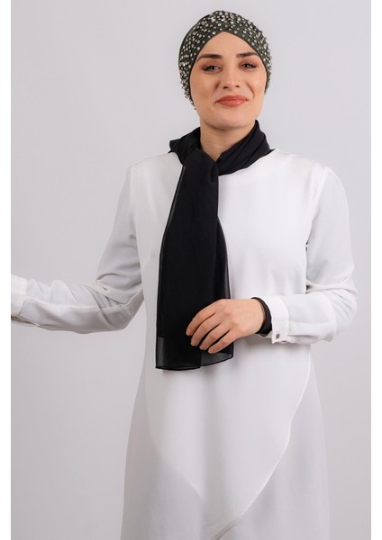 Haki Pratik Hazır Geçmeli Tesettür Bone Sandy Kumaş Taşlı 1456_09 fiyatları