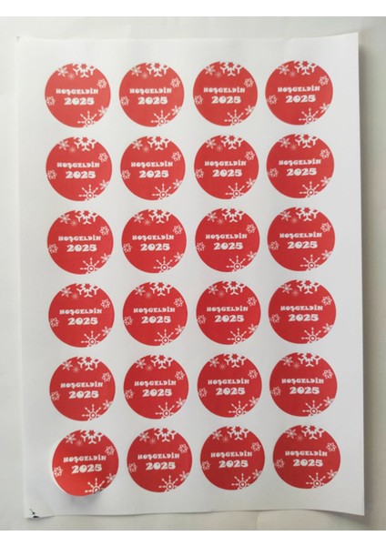 48 Adet 4 cm Hoşgeldin 2025 Baskılı Yuvarlak Etiket Sticker fiyatları