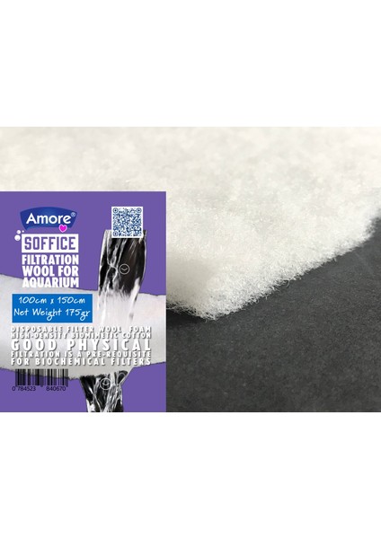 Akvaryum Silikonsuz Filtre Elyafı 100 x 150 cm Soffice 175 gr