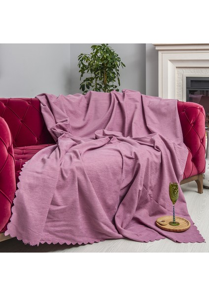 Kaymaz Koltuk Örtüsü Çift Taraflı Mikrofiber Şönil 175x215 cm Gül Kurusu – Kedi Köpek ve Çocuk Dostu