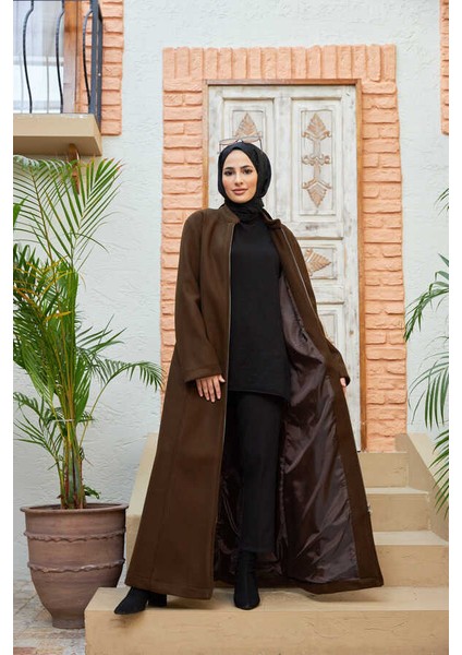 6577-KAŞE Pardesü Kahve