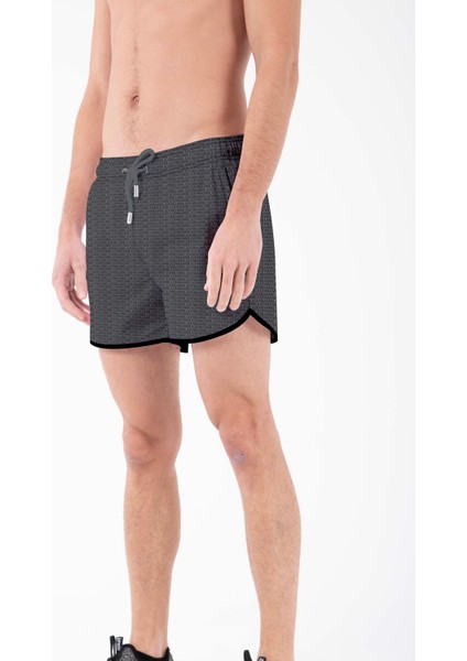 Siyah Yazı Desenli Erkek Mini Boy Mayo Deniz Şortu fiyatları