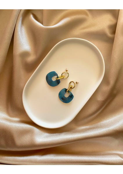 Mavi Gold Sarkıt Küpe