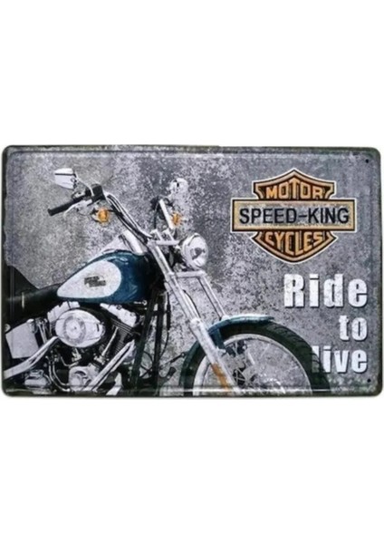 Koleksiyon Motor Speed King Metal Plaka Levha 20X30CM