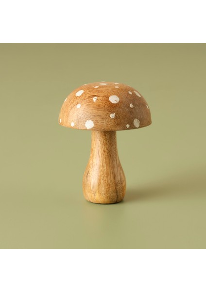 Mushroom Mango Obje 2'li Kahverengi (7X10 Cm)