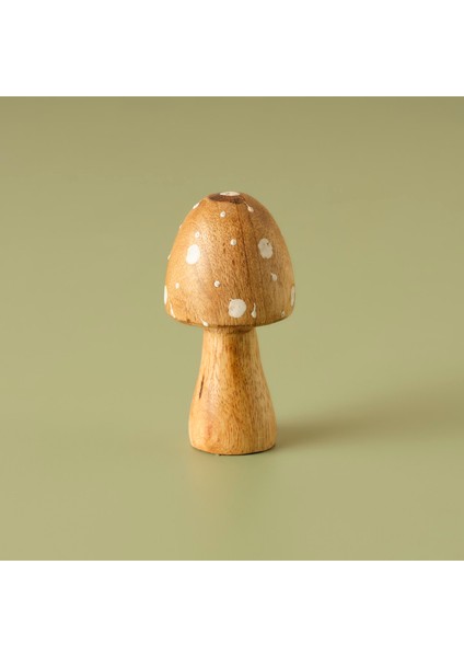 Mushroom Mango Obje 2'li Kahverengi (7X10 Cm)