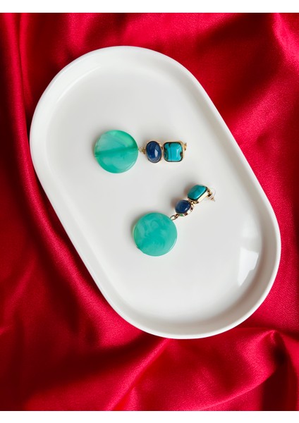 Yeşil Renkli Sarkıt Küpe fiyatları