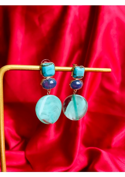 Yeşil Renkli Sarkıt Küpe modelleri