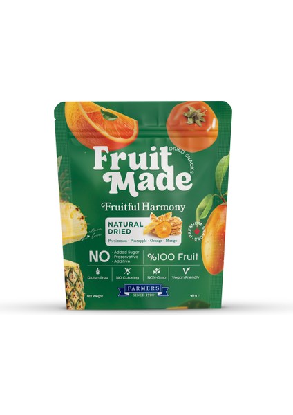 Kurutulmuş Karışık Meyve (Cennet Hurması, Ananas, Portakal, Mango) - 40 G