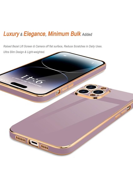 iPhone 15 Pro Max Uyumlu Kılıf Kamera Korumalı Arkası Renkli Kenarları Parlak Dore Tasarım Kapak indirimleri