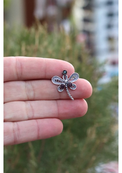 Yusufçuk Tasarım 925 Ayar Gümüş Oksitli Telkari Kadın Broş 201023529 modelleri