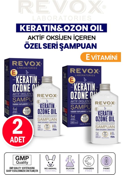 Keratin & Ozon Oil Aktif Oksijen Içeren Saç Bakım Şampuanı / 2'li Set