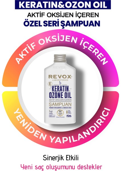 Keratin & Ozon Oil Aktif Oksijen Içeren Saç Bakım Şampuanı / 2'li Set