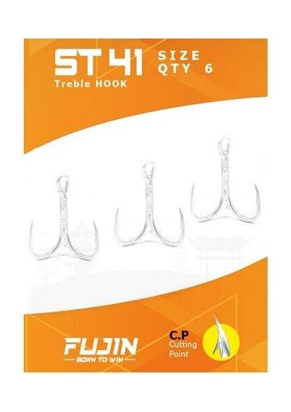ST41 Üçlü Maket Balık Iğnesi Nickel 2 No