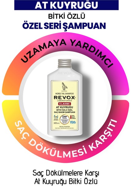 At Kuyruğu Bitki Özlü Saç Dökülmelerine Karşı Çok Etkili Şampuan 400 Ml. 2 Li Set