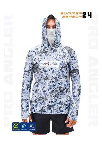Pro Angler S24 Buff&hoodie Black Fish Medium (M)